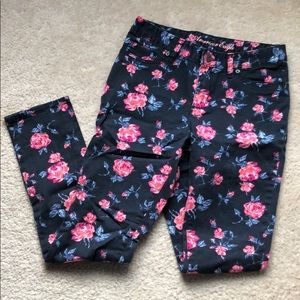 77 Kids Black with Floral Jeans